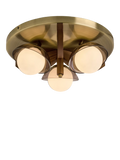 MADE Layla 3-arm wood glass orb flush ceiling light (British brand)