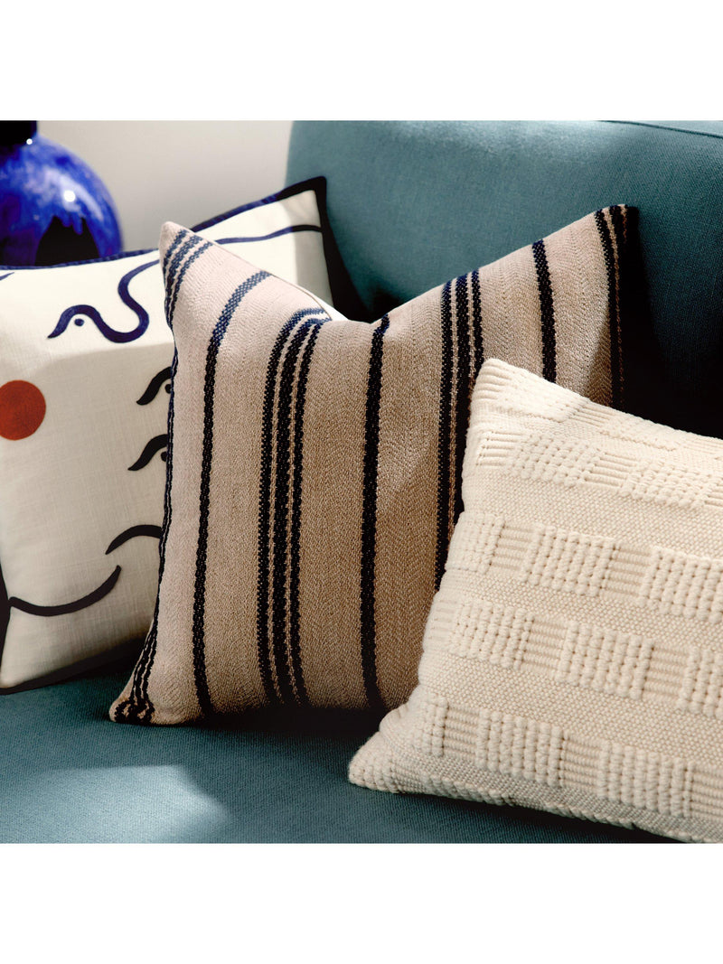 John Lewis Azzaro Raya Stripe Cushion Natural 50cm - British product