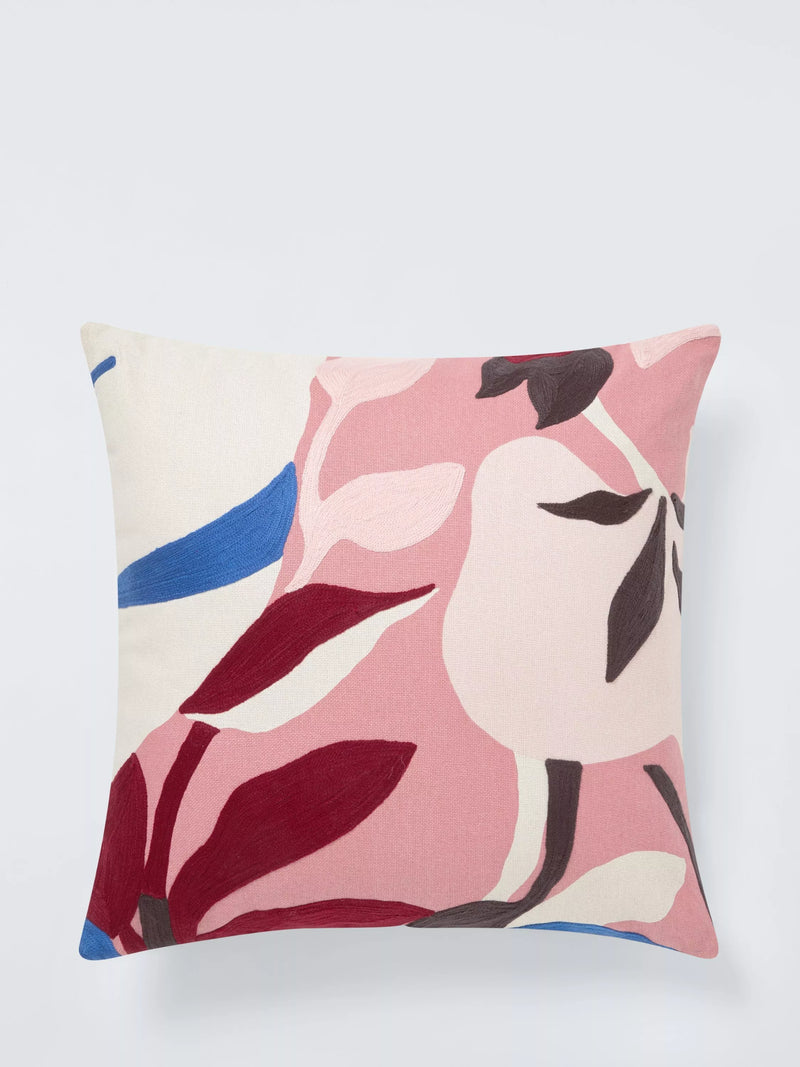 John Lewis Floral Crop Embroidered Cushion 50 x 50cm