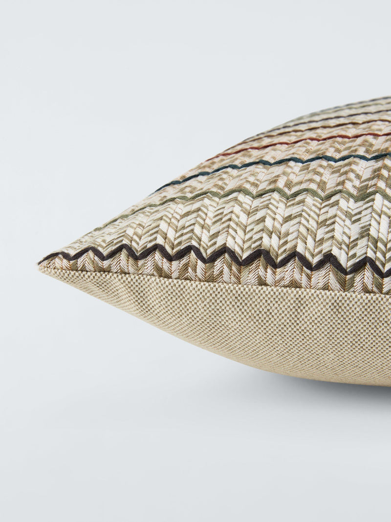 John Lewis embroidered chevron cushion natural multi 40x60cm, imported from the UK