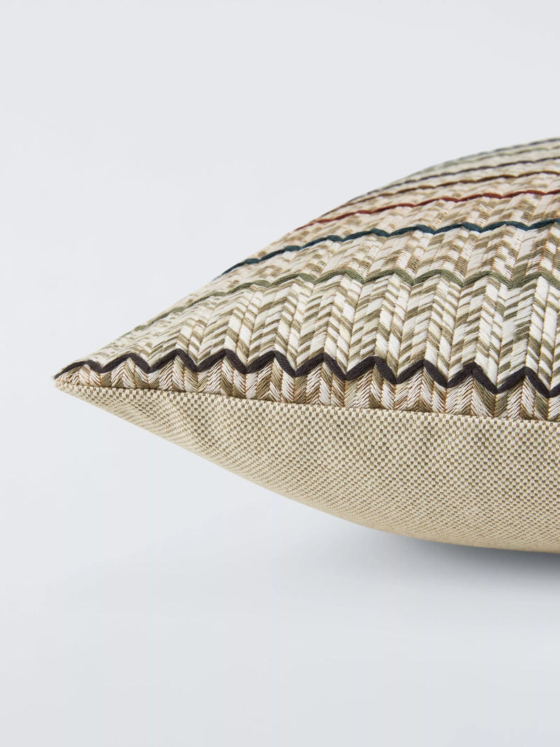 John Lewis embroidered chevron cushion natural multi 40x60cm, imported from the UK
