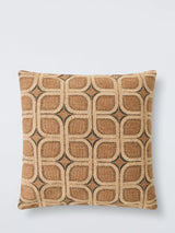 John Lewis John Lewis Retro Geometric Embroidered Scatter Cushion, Natural, 45 x 45cm- Buy online at McGrocer