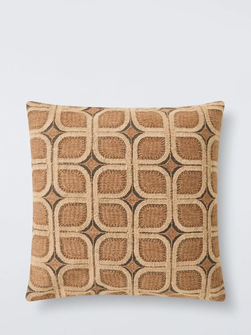 John Lewis retro geometric embroidered cushion - British product