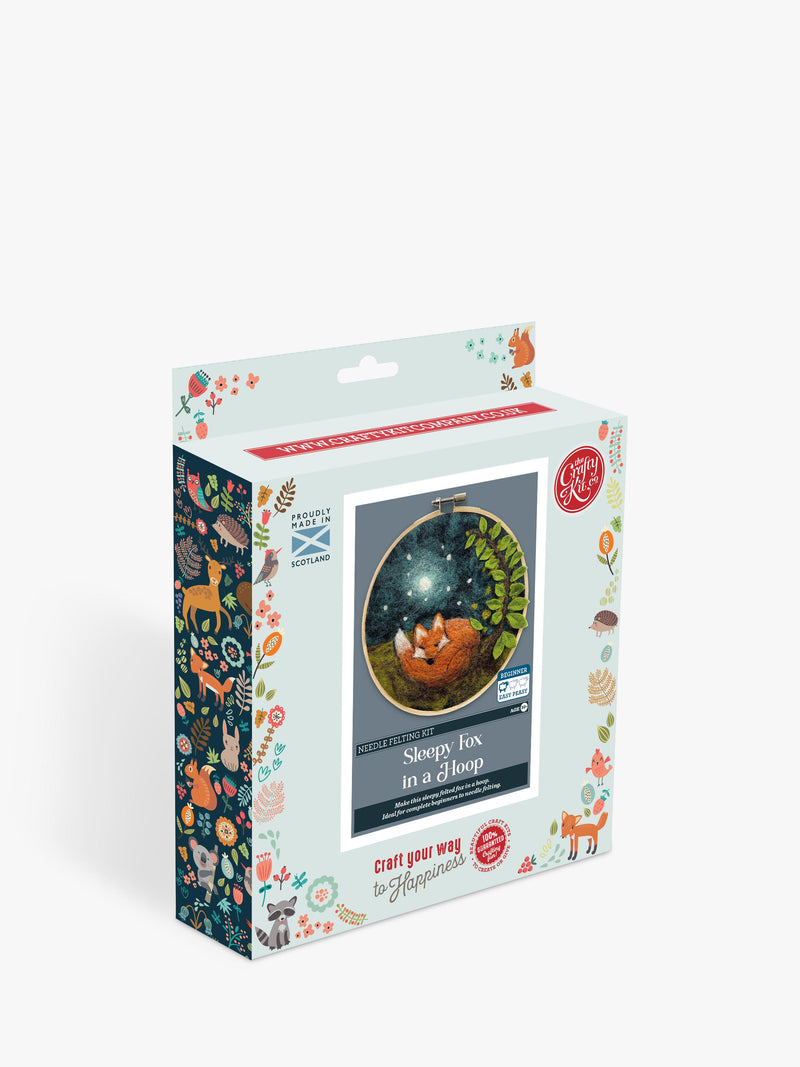 The Crafty Kit Company Sleepy Fox needle felting kit, British product