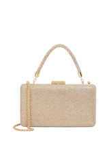 John Lewis Dune London Beaut Diamante Handle Clutch Bag, Gold, 11x20x4cm- Buy online at McGrocer