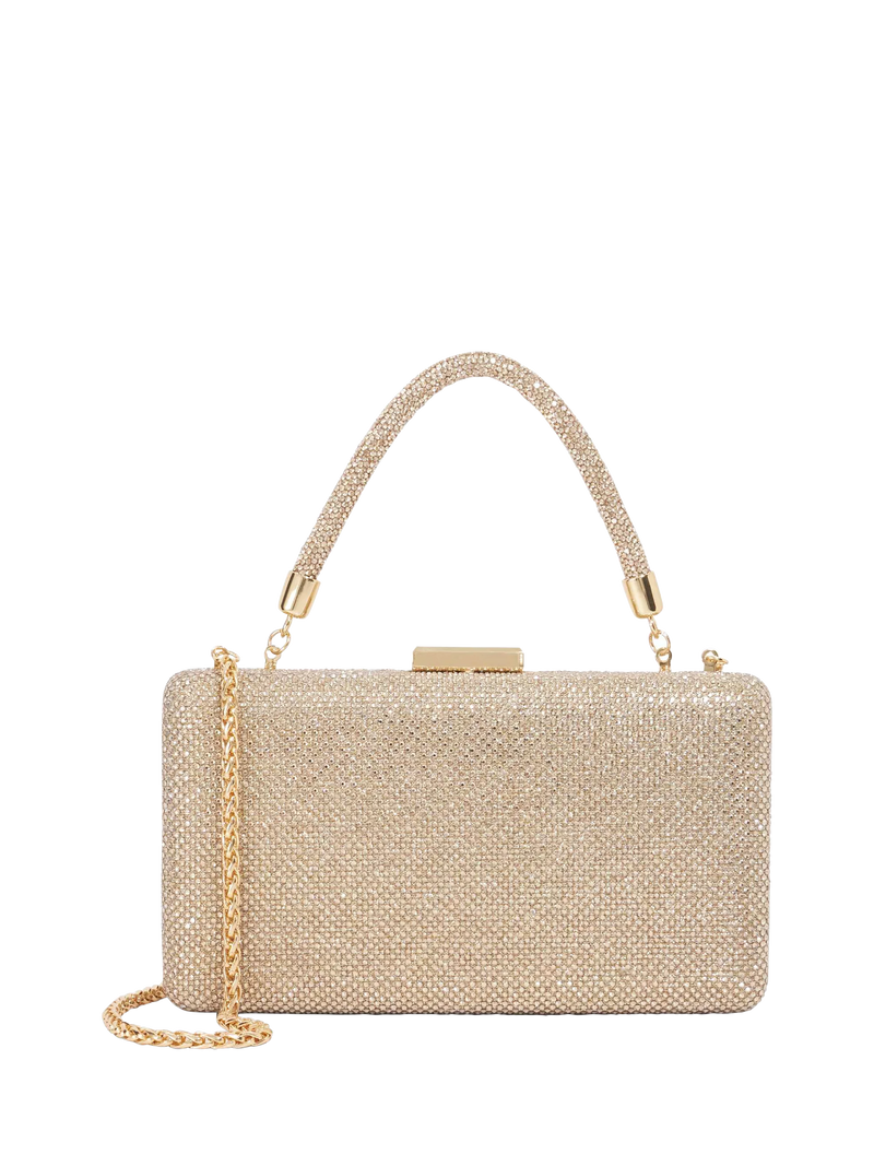 Dune London gold diamante handle clutch bag, imported from the UK