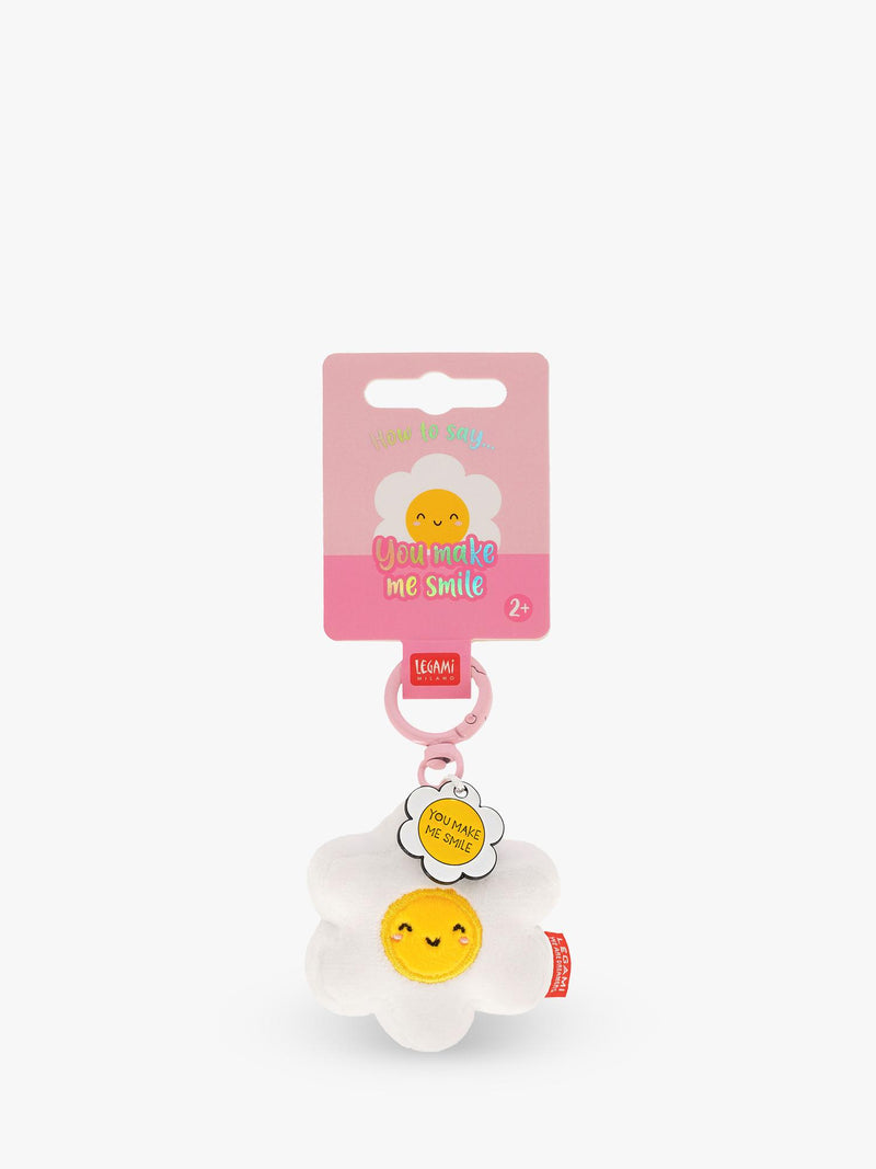 Legami Tiny Daisy plush keyring multi - British product