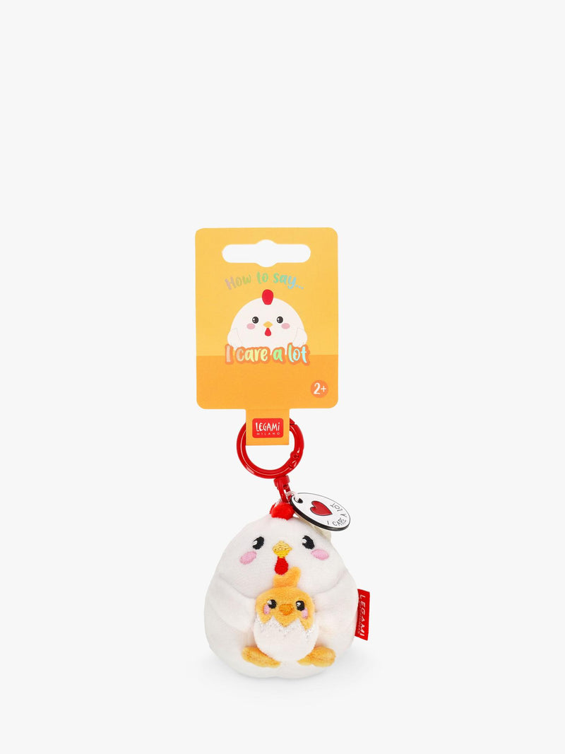 Legami plush hen keyring tiny soft toy, imported from the UK