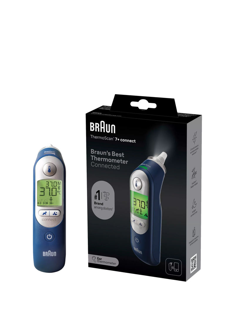 Braun ThermoScan 7+ Connect ear thermometer (British brand)