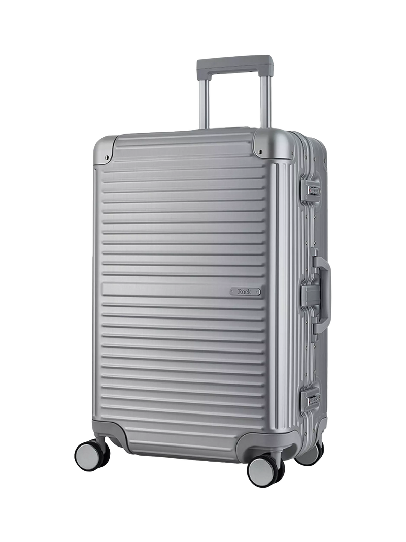 Rock Axel Aluminium 8-Wheel 70cm Medium Suitcase, 71L