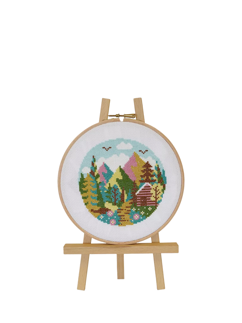 Caterpillar Cross Stitch Forest Peaks kit 13x13cm (British brand)
