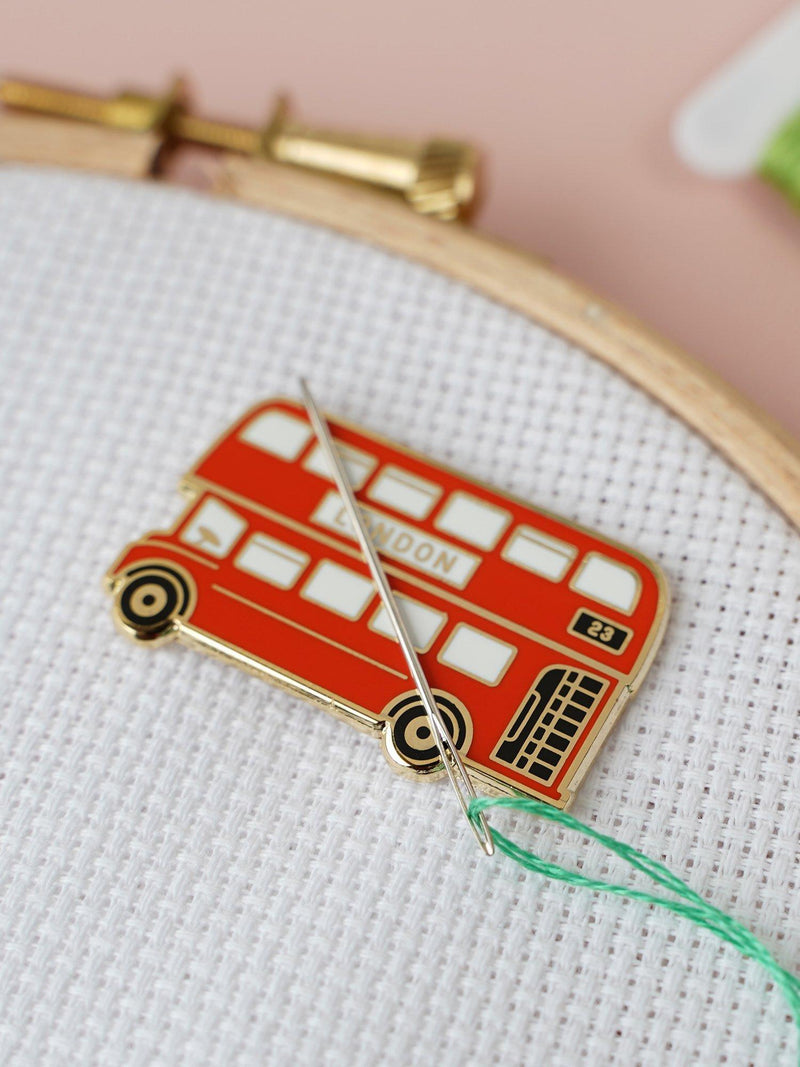 Caterpillar Cross Stitch London Bus small needle minder (British brand)