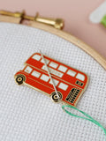 Caterpillar Cross Stitch London Bus small needle minder (British brand)