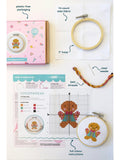The Make Arcade gingerbread man mini cross stitch kit, UK version