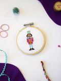 The Make Arcade nutcracker mini cross stitch kit 8cm - British product