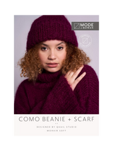 John Lewis MODE at Rowan Como Mohair Soft Beanie and Scarf Knitting Pattern- Buy online at McGrocer