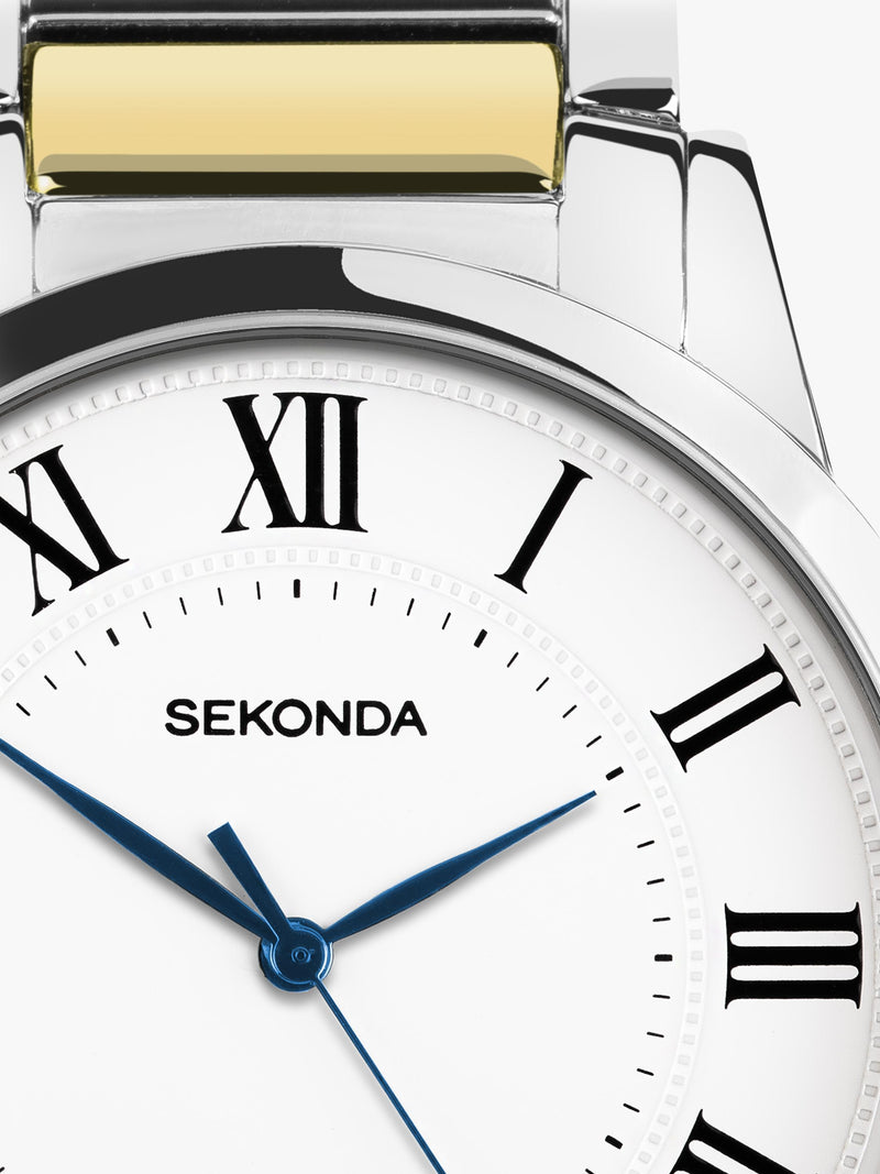 Sekonda Beaumont watch white dial Roman numerals 40mm, UK version