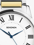 Sekonda Beaumont watch white dial Roman numerals 40mm, UK version