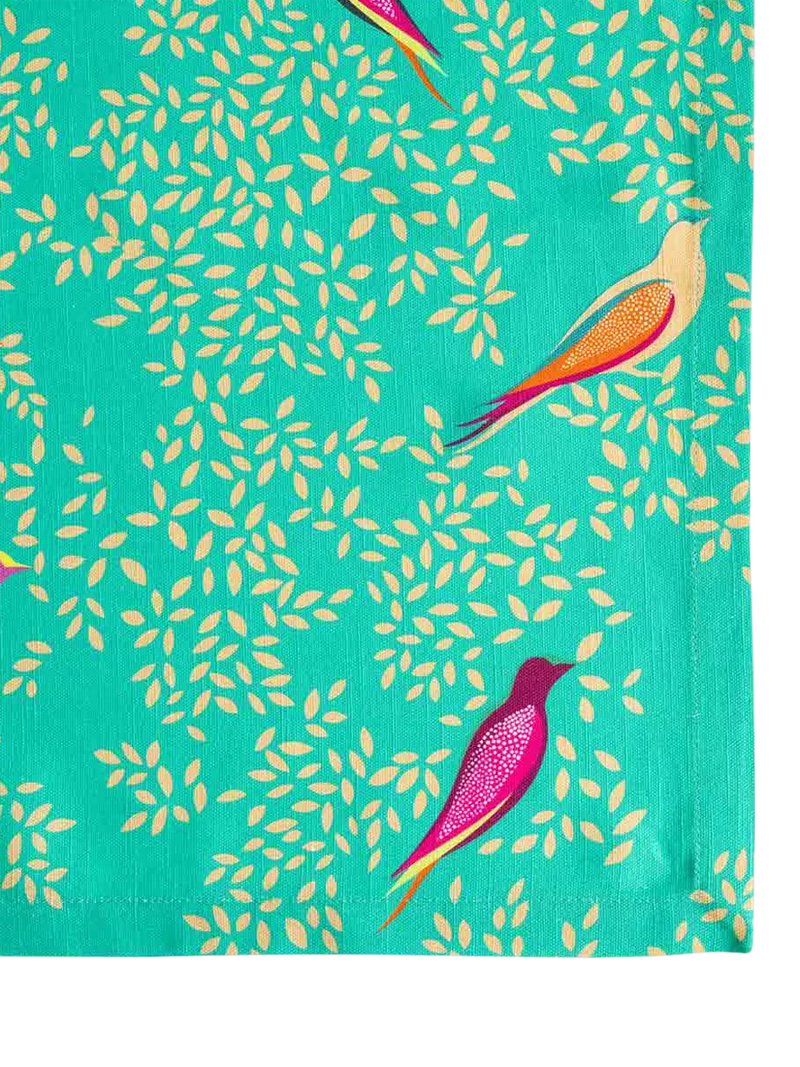 Sara Miller Chelsea Birds cotton tablecloth 250x160cm green, imported from the UK