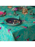 Sara Miller Chelsea Birds cotton tablecloth 250x160cm green, imported from the UK