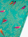 Sara Miller Chelsea Birds cotton table runner 250cm green (British brand)