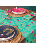Sara Miller Chelsea Birds cotton table runner 250cm green (British brand)