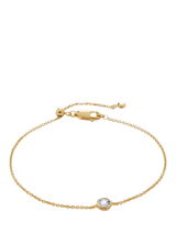 John Lewis Monica Vinader Round Cut Solitaire Lab Grown Diamond Bracelet Gold 19cm- Buy online at McGrocer