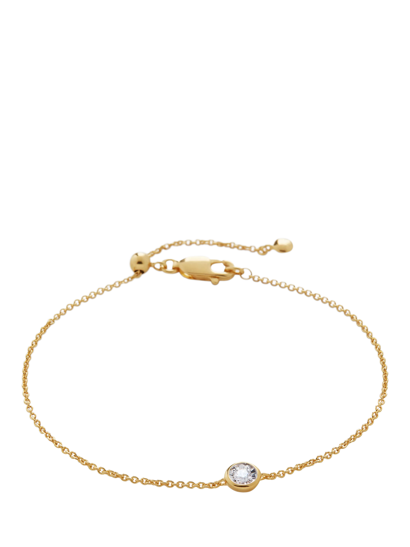 Monica Vinader round cut solitaire bracelet gold - British product