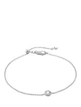 John Lewis Monica Vinader Lab Grown Solitaire Diamond Chain Bracelet, Silver- Buy online at McGrocer