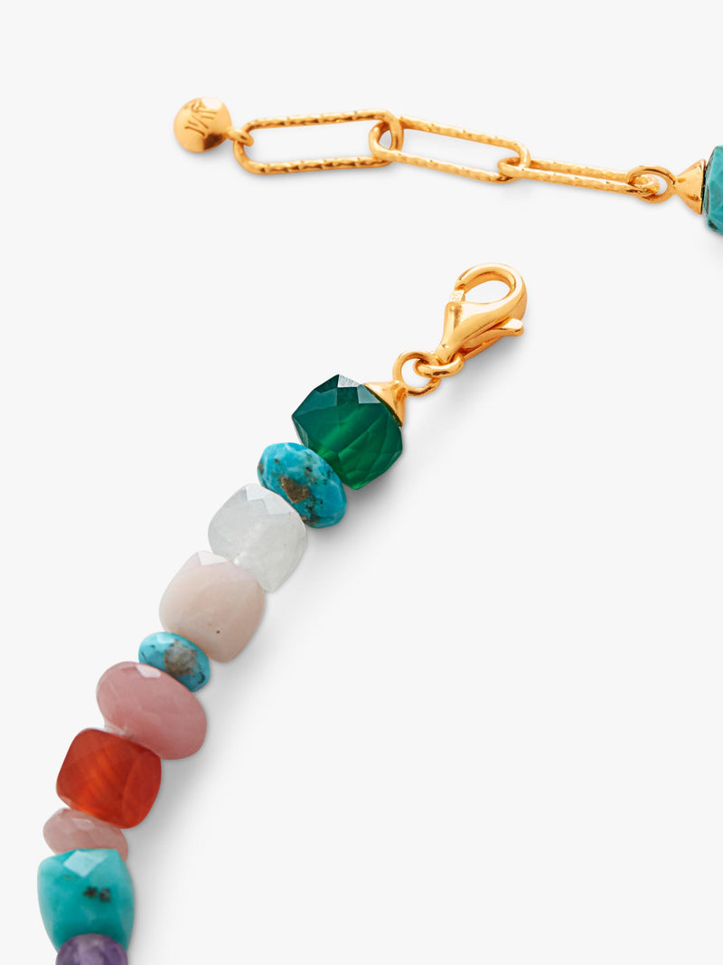 Monica Vinader beaded gemstone necklace multi 43-46cm - British product