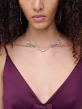 Marc Jacobs charm necklace silver multi crystal, imported from the UK
