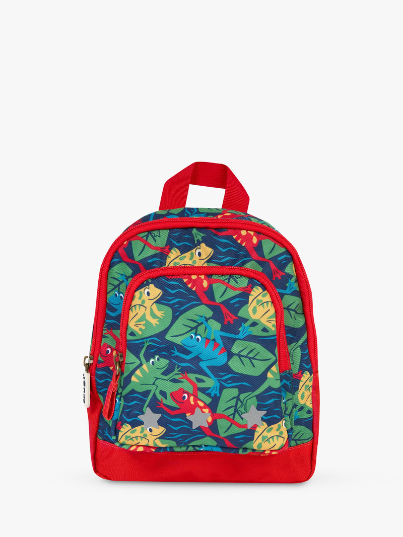 Frugi kids backpack Be Hoppy frog print - British product