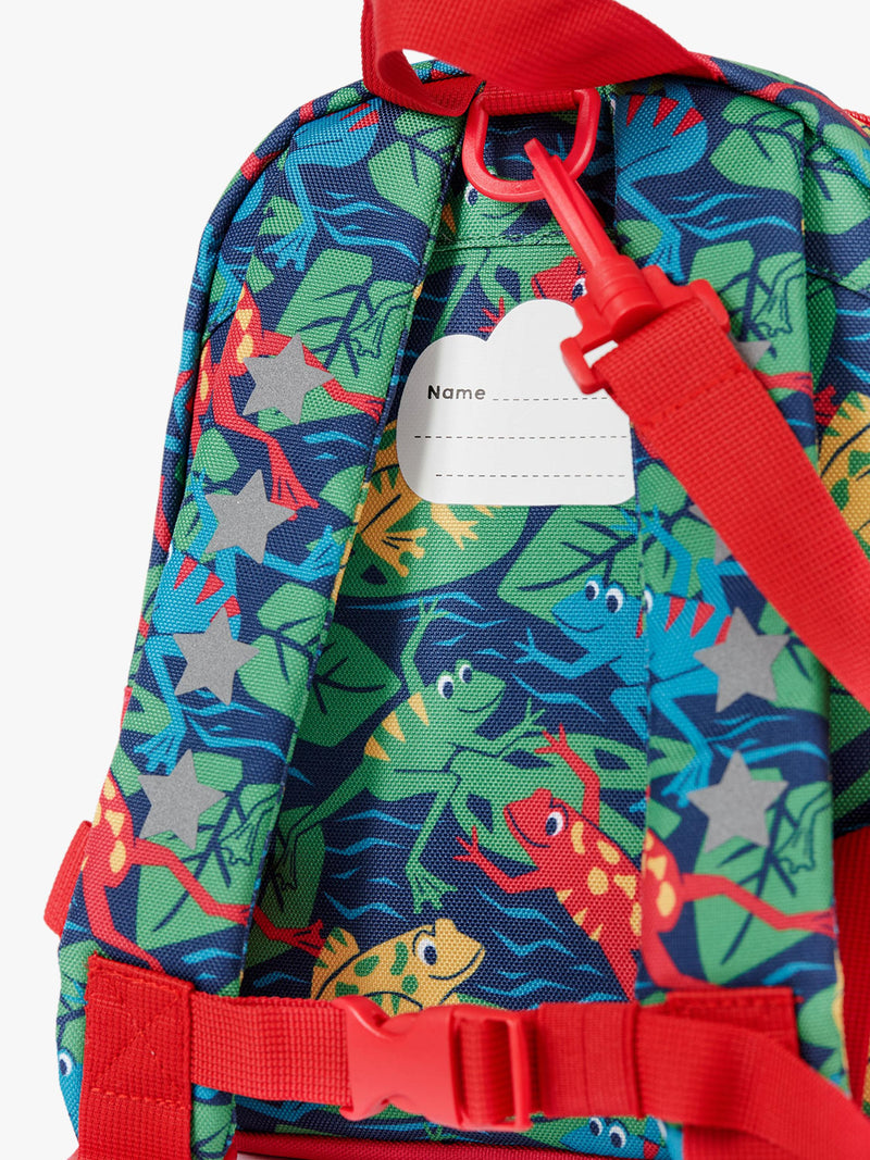 Frugi kids backpack Be Hoppy frog print - British product