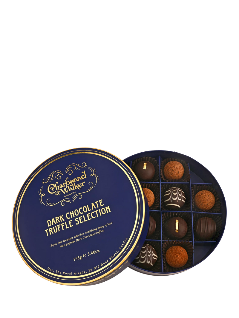 Charbonnel et Walker dark chocolate truffle selection 155g, imported from the UK