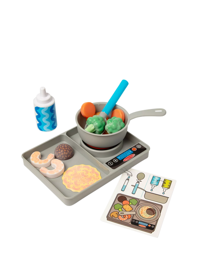 John Lewis Melissa & Doug Colour Reveal Simmer & Stir Stove Top Toy Food Playset- Buy online at McGrocer