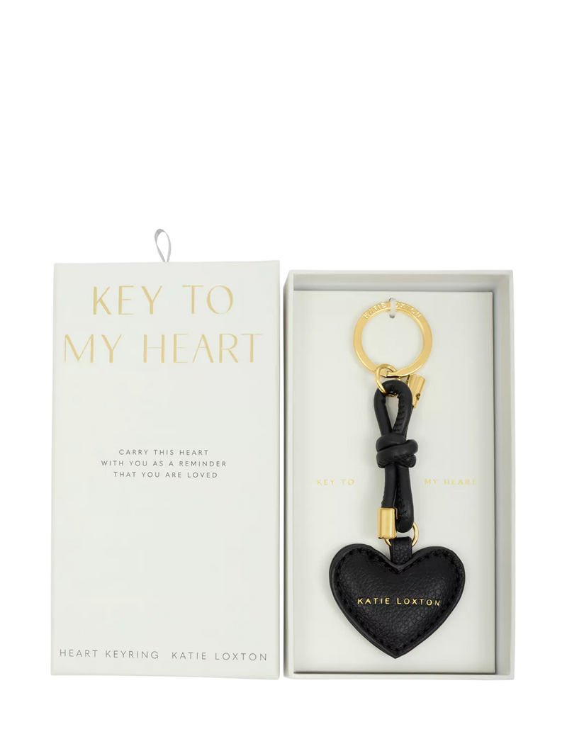 Katie Loxton Key To My Heart keyring black - British product