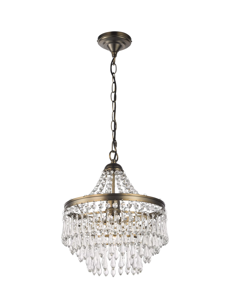 John Lewis La Scala chandelier satin bronze 30cm diameter, imported from the UK