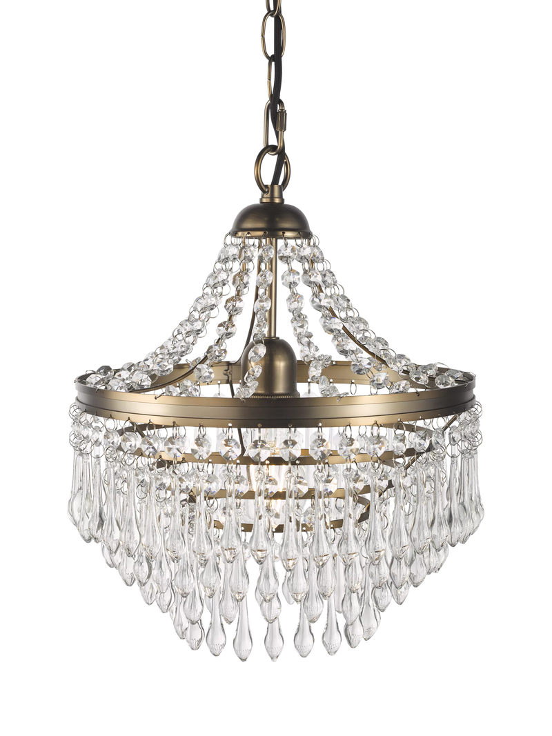 John Lewis La Scala chandelier satin bronze 30cm diameter, imported from the UK
