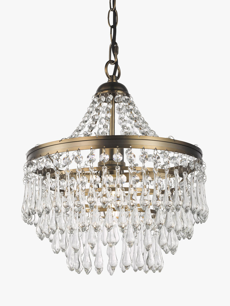 John Lewis La Scala chandelier satin bronze 30cm diameter, imported from the UK