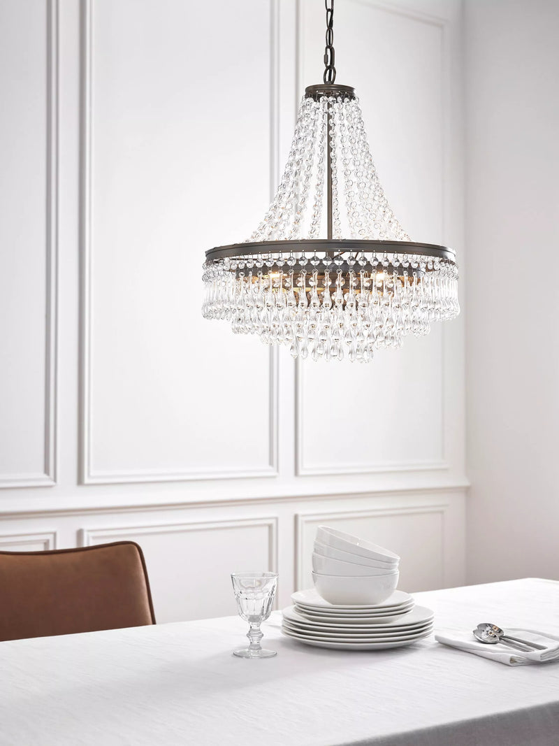 John Lewis La Scala satin bronze swag chandelier 52cm, UK version
