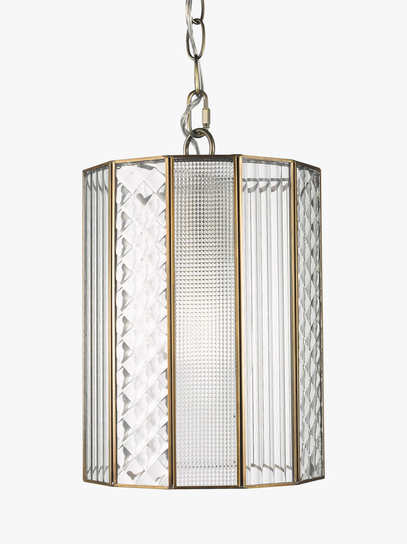 John Lewis Rhea textured glass ceiling light antique brass H31cm, imported from the UK