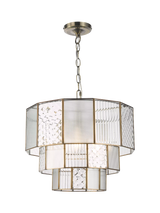 John Lewis John Lewis Rhea Textured Glass Tiered Ceiling Light, Antique Brass- Buy online at McGrocer