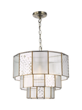 John Lewis Rhea textured glass tiered ceiling light antique brass (British brand)
