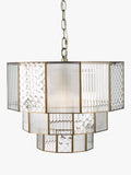 John Lewis Rhea textured glass tiered ceiling light antique brass (British brand)
