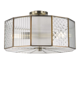 John Lewis John Lewis Rhea Textured Semi Flush Ceiling Light, Antique Brass- Buy online at McGrocer