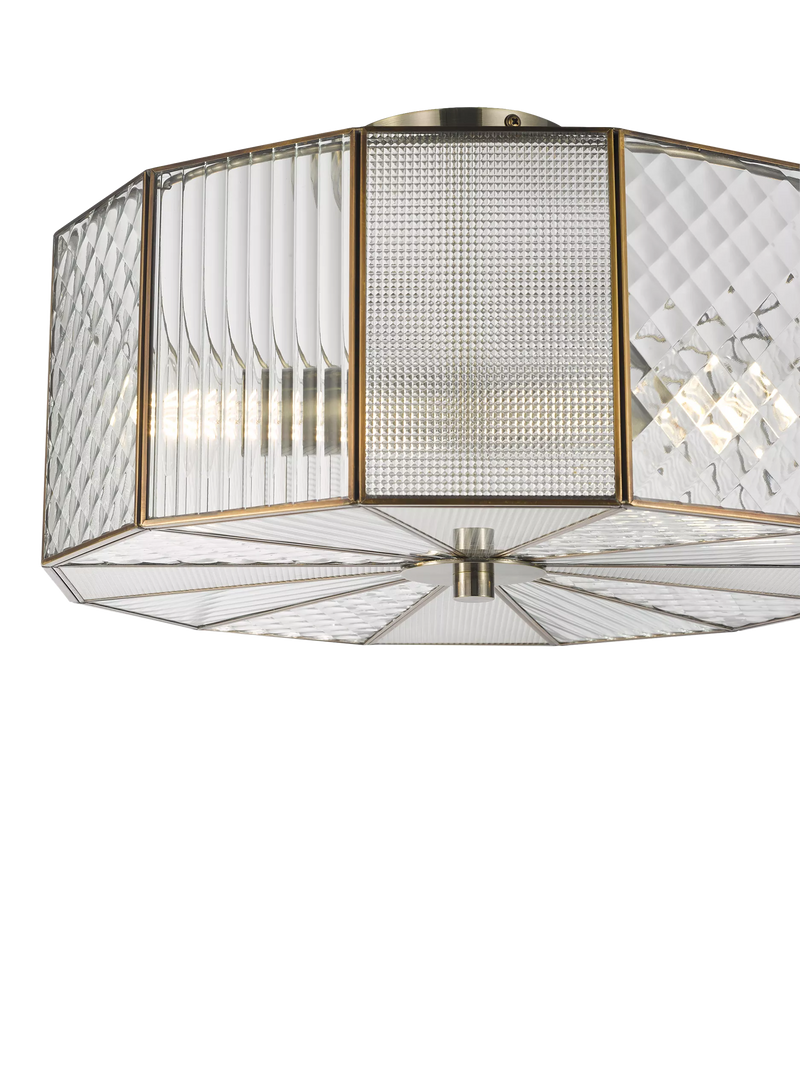 John Lewis Rhea semi flush ceiling light antique brass (British brand)