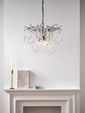 John Lewis Verity glass chandelier antique brass, imported from the UK