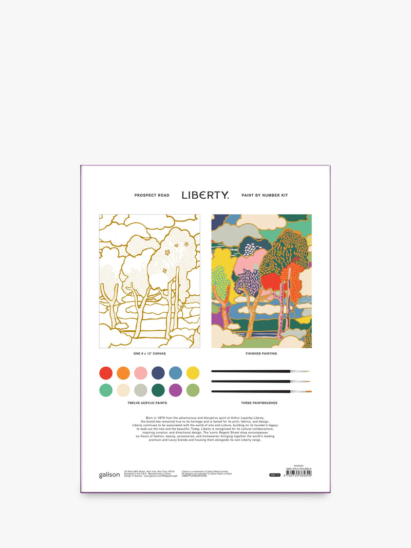 Galison Liberty print paint by numbers kit 30x24cm, imported from the UK