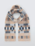 Quinton + Chadwick brushed wool block scarf 180x24cm, imported from the UK