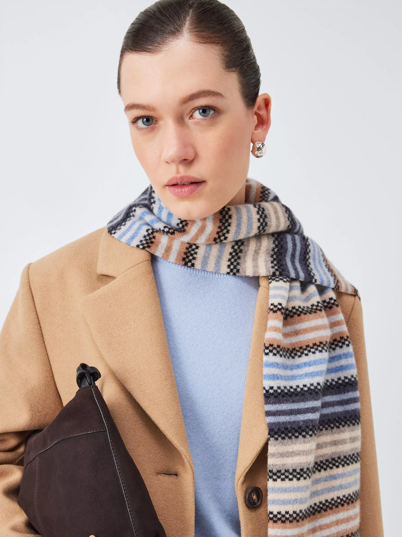 Quinton + Chadwick wool stripe scarf 20x120cm (British brand)